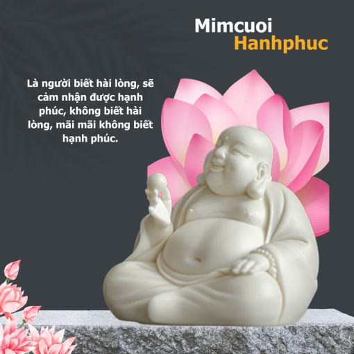 Tượng Phật Di Lặc sứ trắng cười hoan hỷ trang trí phòng khách, bàn làm việc, để xe ô tô MCHP003