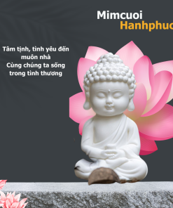 Tam Phật Như Lai dáng tự tại sứ trắng trang trí phòng khách, bàn làm việc MCHP005