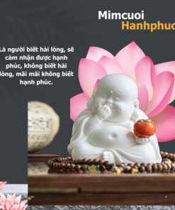Tượng Phật Di Lặc hỷ lạc Sứ trắng, trang trí gia đình, bàn làm việc, để xe ô tô – MCHP001