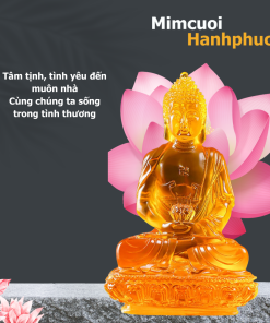 Tượng Phật Như Lai vàng trang trí ô tô, bàn làm việc, nội thất gia đình MCHP004