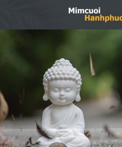 Tam Phật Như Lai dáng tự tại sứ trắng trang trí phòng khách, bàn làm việc MCHP005