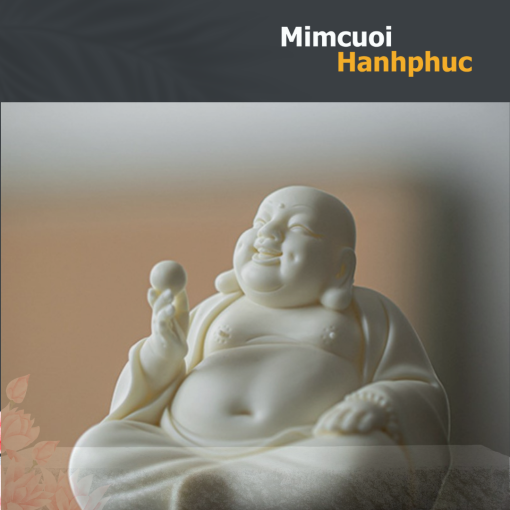 Tượng Phật Di Lặc sứ trắng cười hoan hỷ trang trí phòng khách, bàn làm việc, để xe ô tô MCHP003