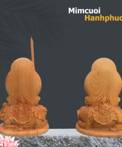 Tượng Phổ Hiền Bồ Tát ngồi voi gỗ thủ công, trang trí xe ô tô, trang trí phòng khách, không gian