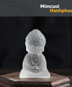 Tượng Phật Như Lai trong suất thủy tinh trang trí nhà cửa, phòng khách