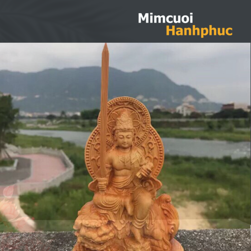 Tượng Phổ Hiền Bồ Tát ngồi voi gỗ thủ công
