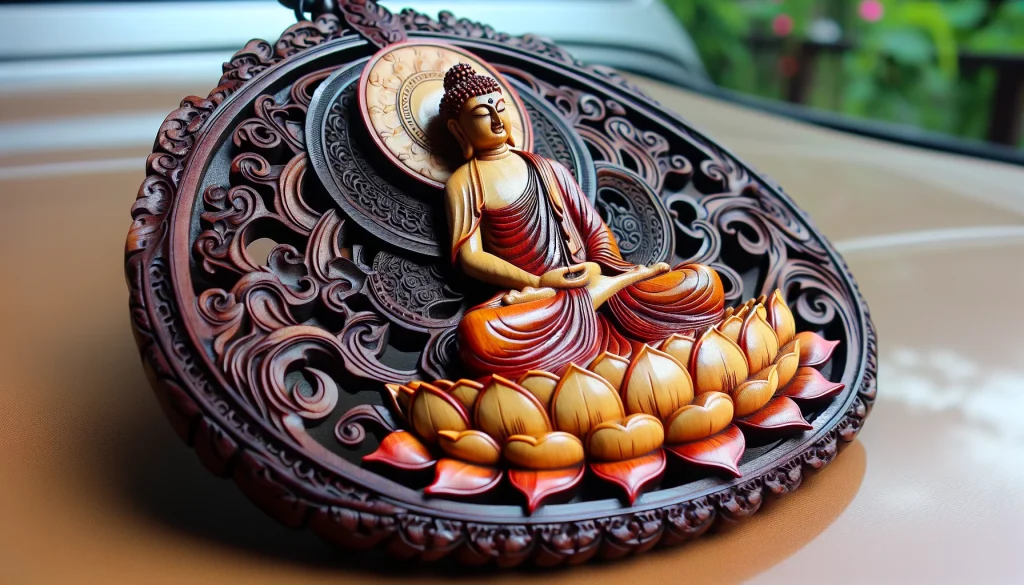 Dây treo xe ô tô Phong Thủy hoa sen Phật mang lại bình an và may mắn